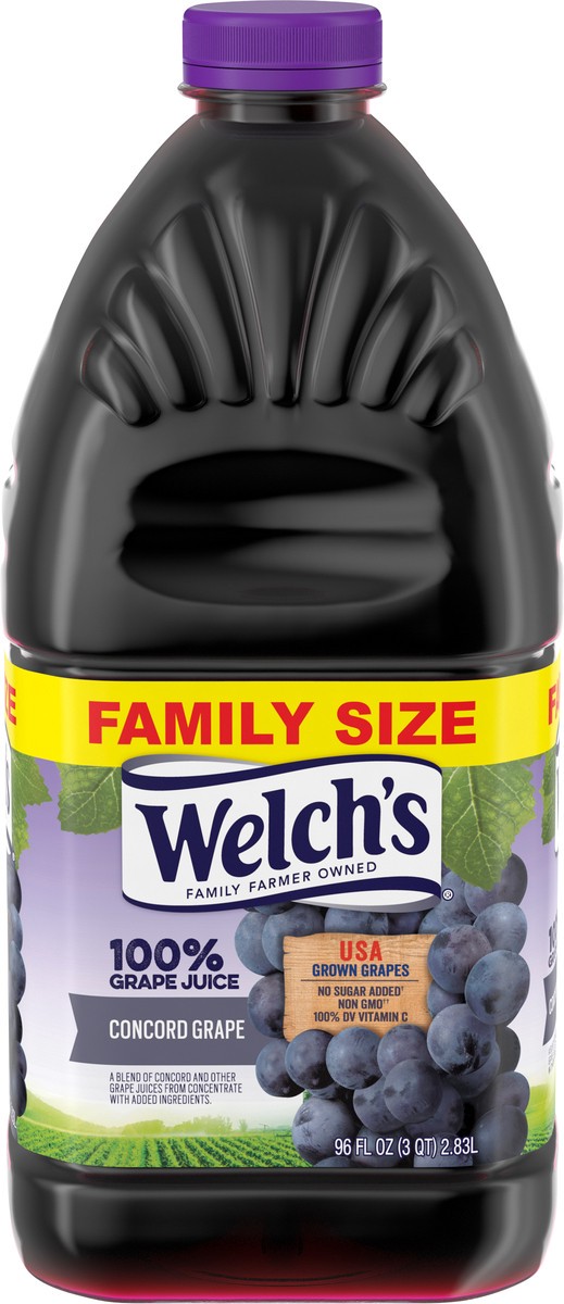 slide 2 of 11, Welch's 100% Grape Juice, Concord Grape, 96 fl oz Bottle, 96 fl oz