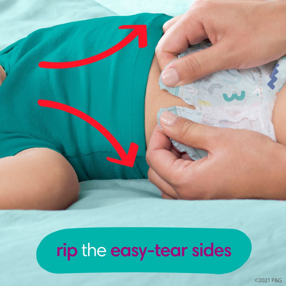 slide 6 of 8, Pampers Diapers - Cruisers 360° - Size 5, 56 Count, up to 100% Leakproof Fit, Designed for Active Babies, Pull On Diaper, EZ Off Tabs Designed for Easy Changes, 56 ct