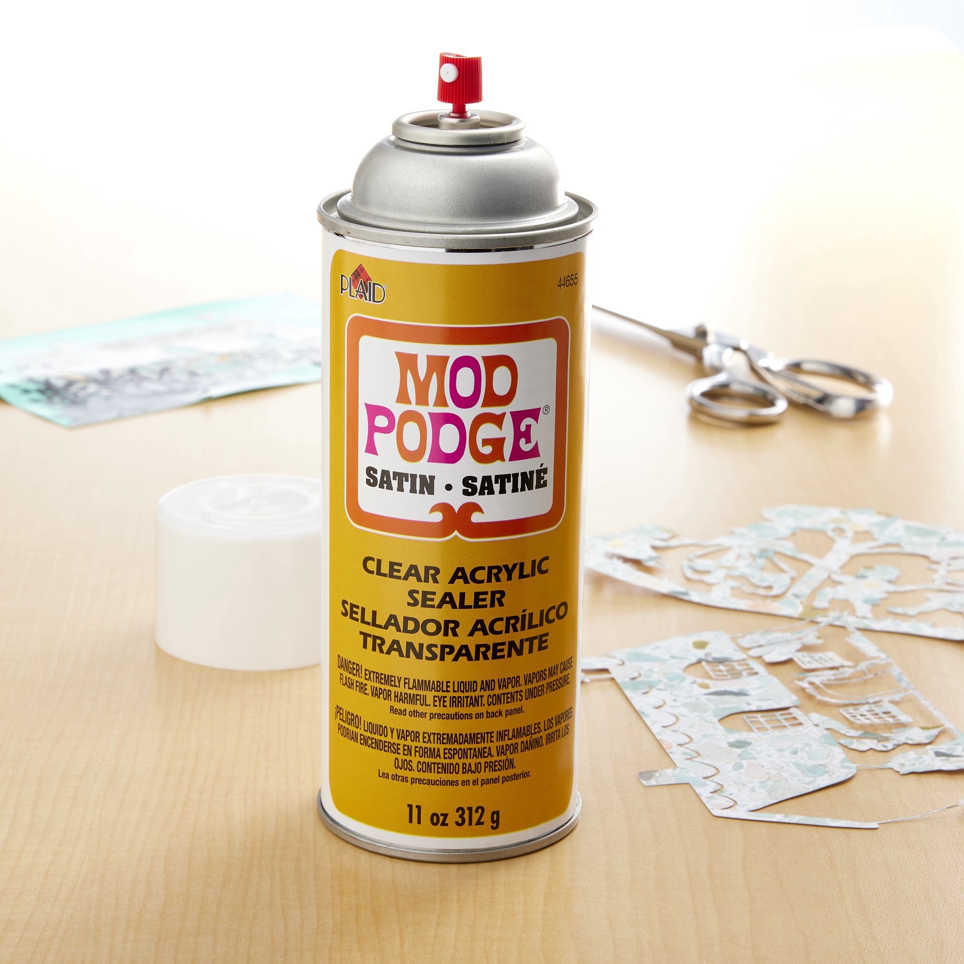 slide 5 of 8, Mod Podge Satin Clear Acrylic Sealer, 11oz., 11 oz