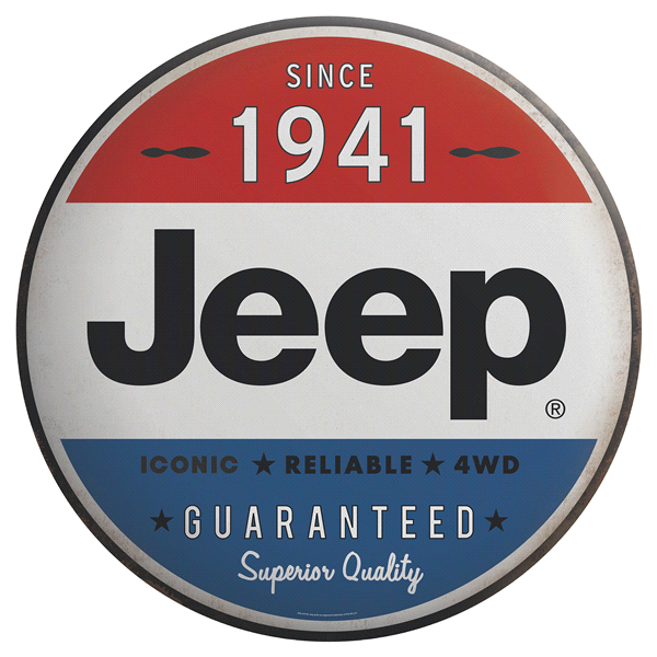 slide 1 of 1, Open Road Jeep Metal Button Sign, 1 ct