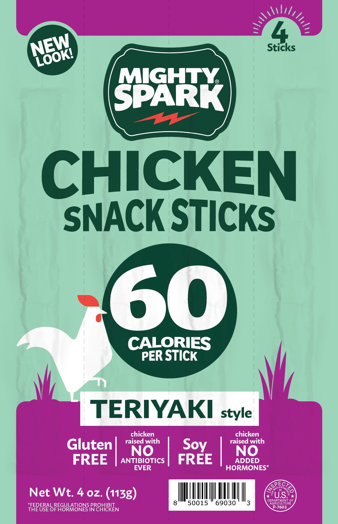 slide 1 of 1, Mighty Spark Teriyaki Style Chicken Chicken Snack Sticks 4 oz, 4 oz
