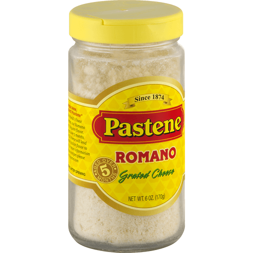 slide 2 of 8, Pastene Romano Grated Cheese, 6 oz