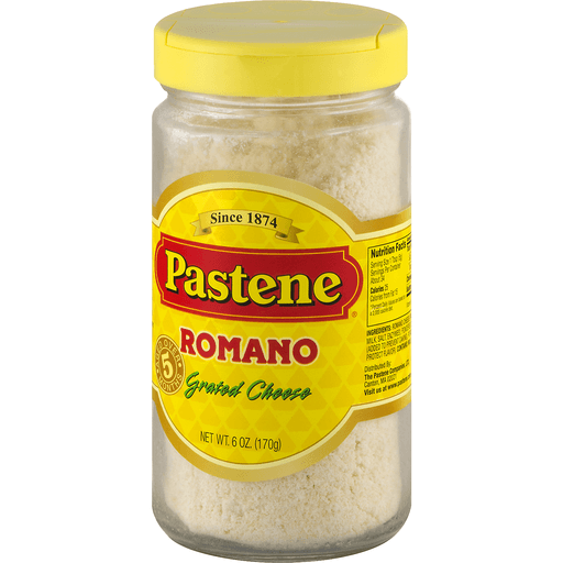 slide 3 of 8, Pastene Romano Grated Cheese, 6 oz