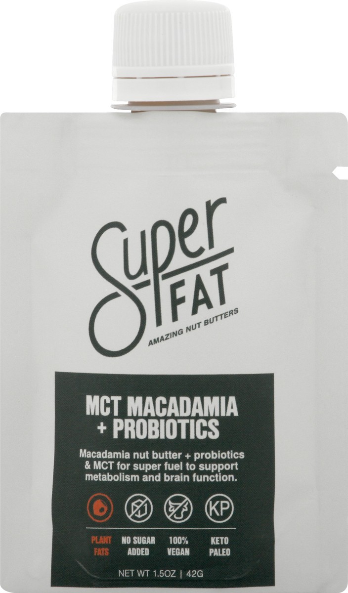 slide 7 of 8, SuperFat Nut Butter, MCT Macadamia + Probiotics, 1.5 oz