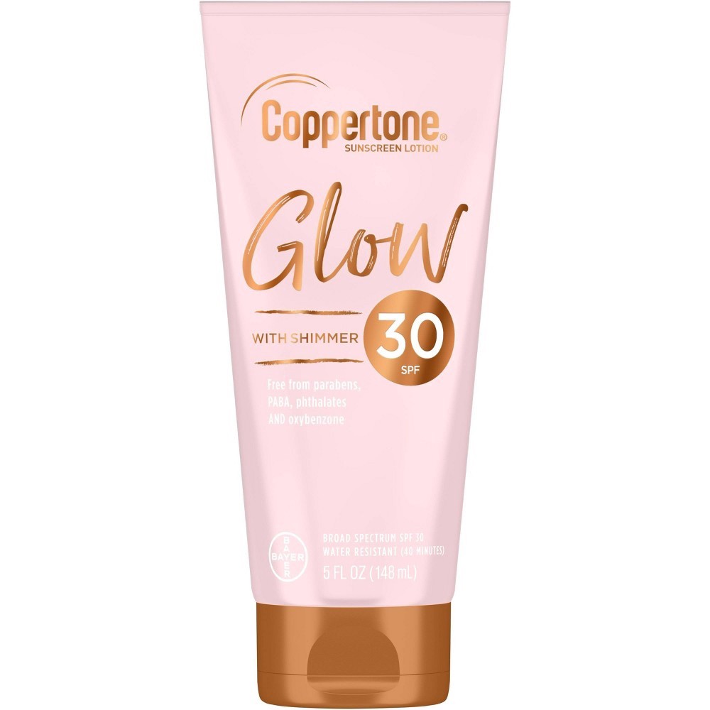 slide 2 of 4, Coppertone Sunscreen Lotion, with Shimmer, SPF 30, 5 Ounce, 5 fl oz