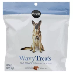 Publix Dog Treats, with Bacon, Wavy Treats