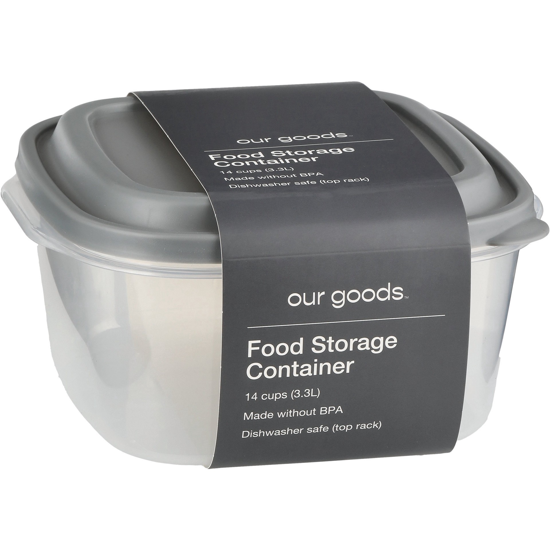 slide 1 of 1, our goods Square Food Storage Container - Extra Large, 14 cups