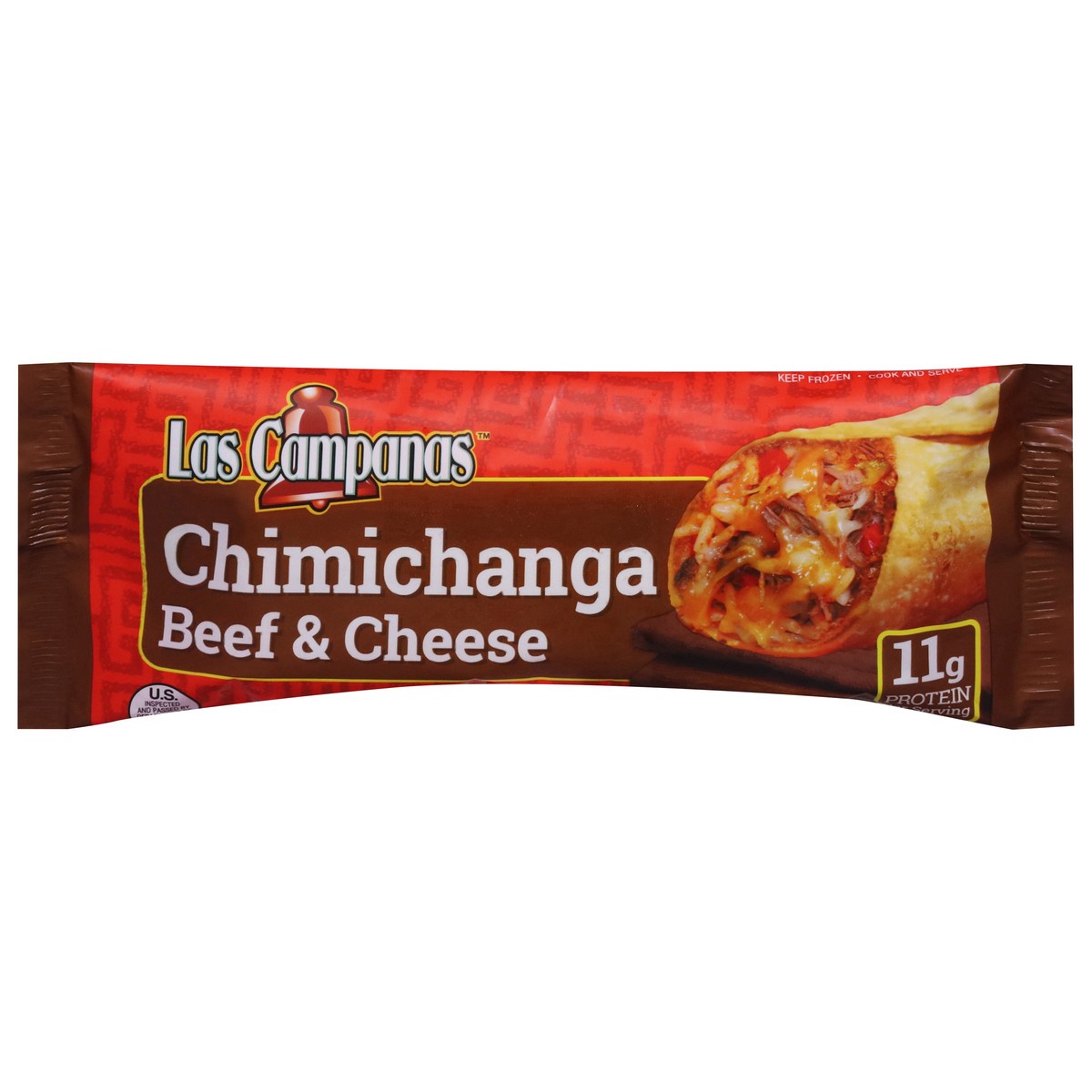 slide 1 of 5, Las Campanas Beef & Cheese Chimichanga 5 oz, 5 oz