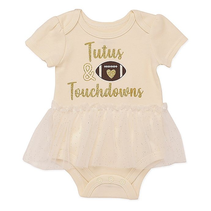 slide 1 of 1, Baby Starters Newborn Tutus & Touchdowns'' Short Sleeve Bodysuit - White'', 1 ct