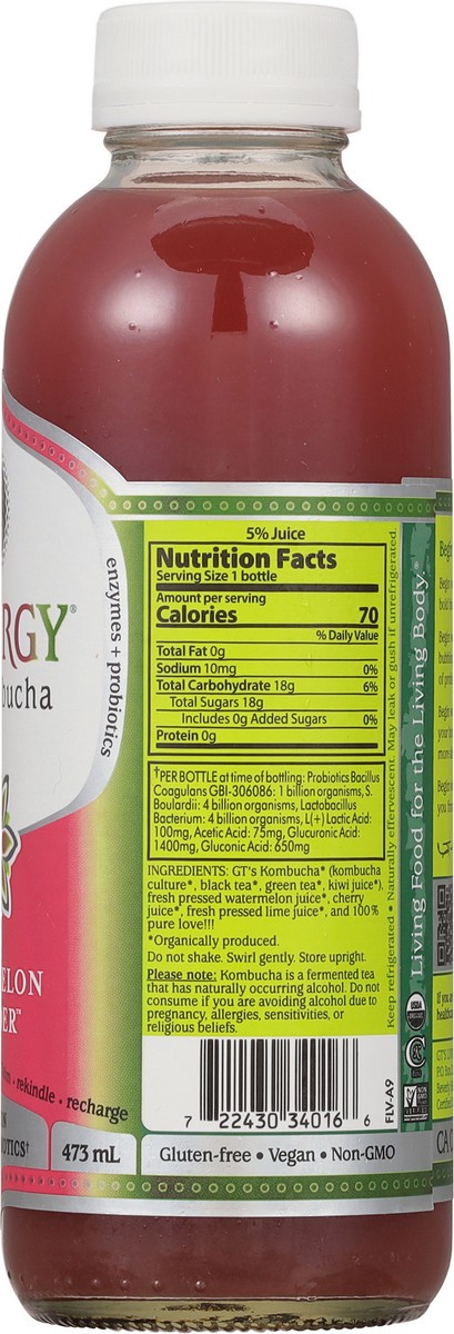 slide 3 of 13, GT's Watermelon Wonder Kombucha 16 fl oz, 16 fl oz