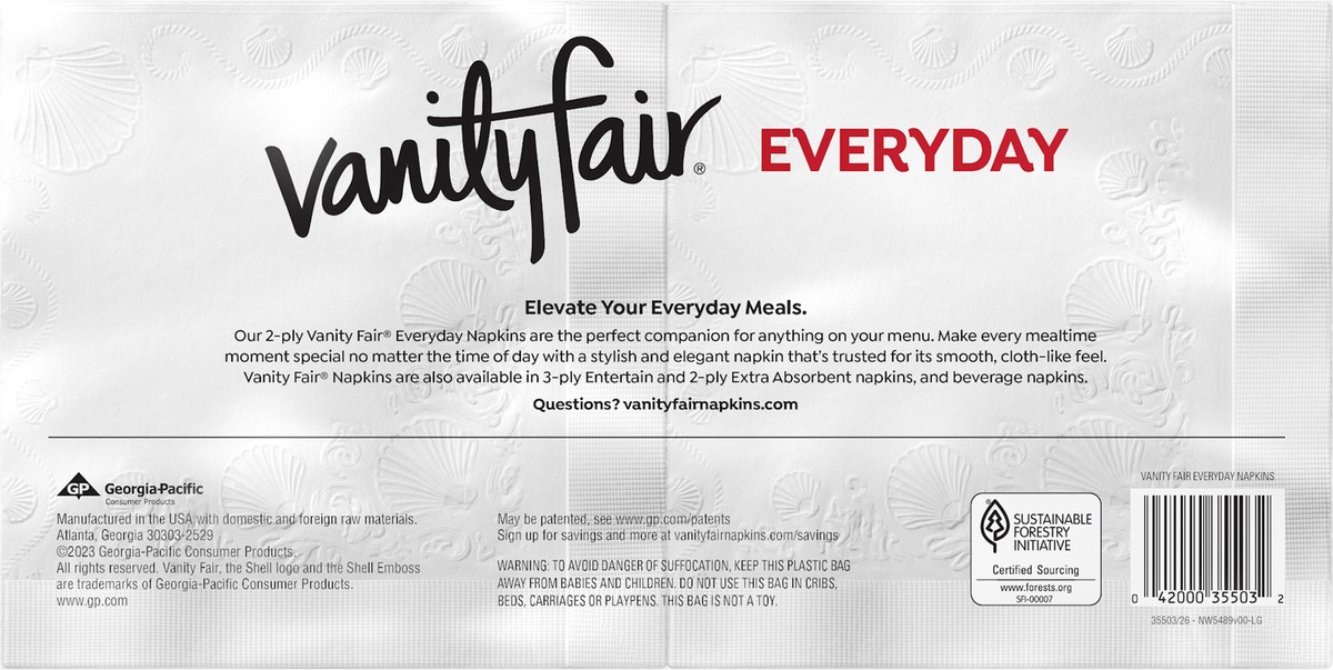 slide 8 of 9, Vanity Fair Everyday Paper Napkins, 300 Count, 300 ct