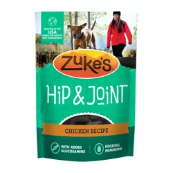 Zuke's Hip and Joint Support Dog Treats for Adult Dogs of All Sizes, Senior Dog Treats made with Real Chicken - 6 oz Bag