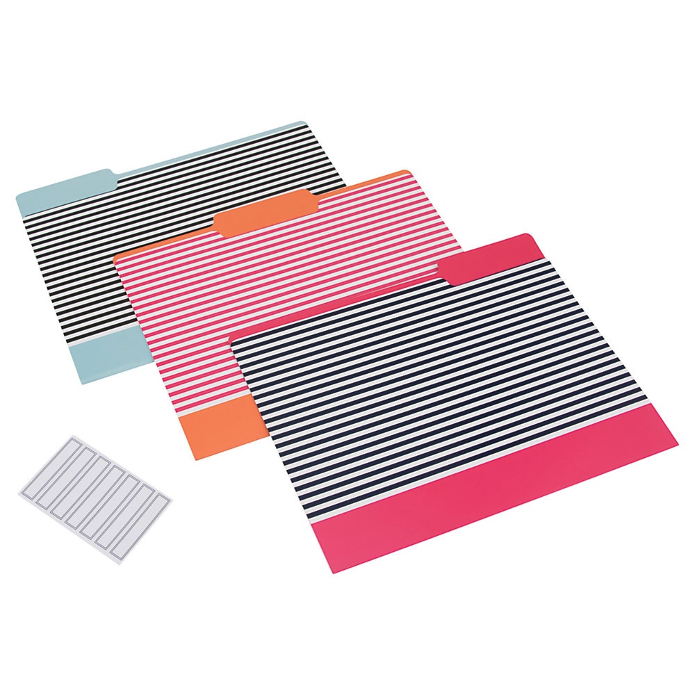 slide 1 of 1, See Jane Work File Folders, Letter Size, Stripe, 1 ct