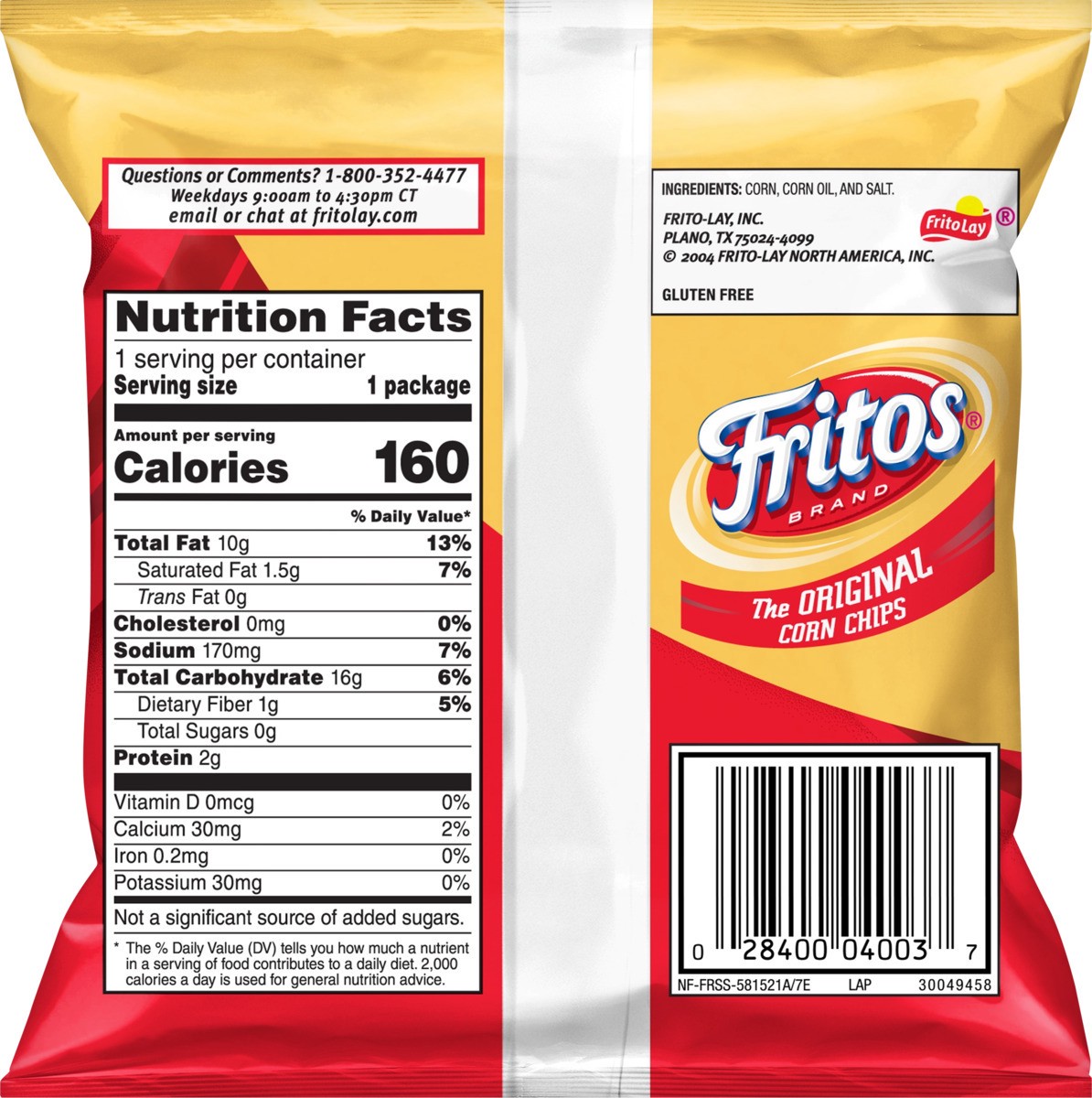 slide 4 of 6, Fritos Corn Chips The Original, 1 oz