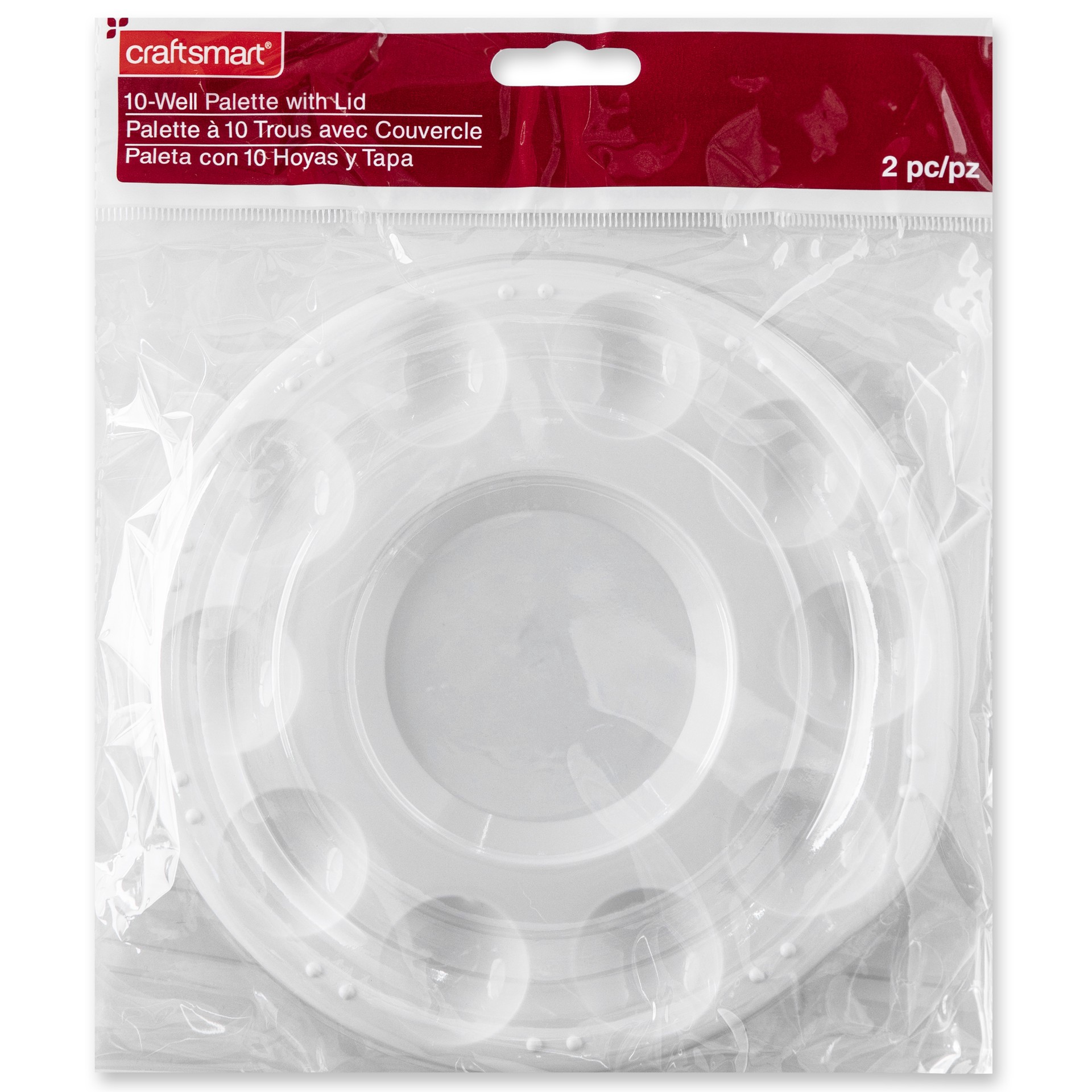 slide 2 of 6, 10-Well Paint Palette With Lid By Craft Smart, 1 ct