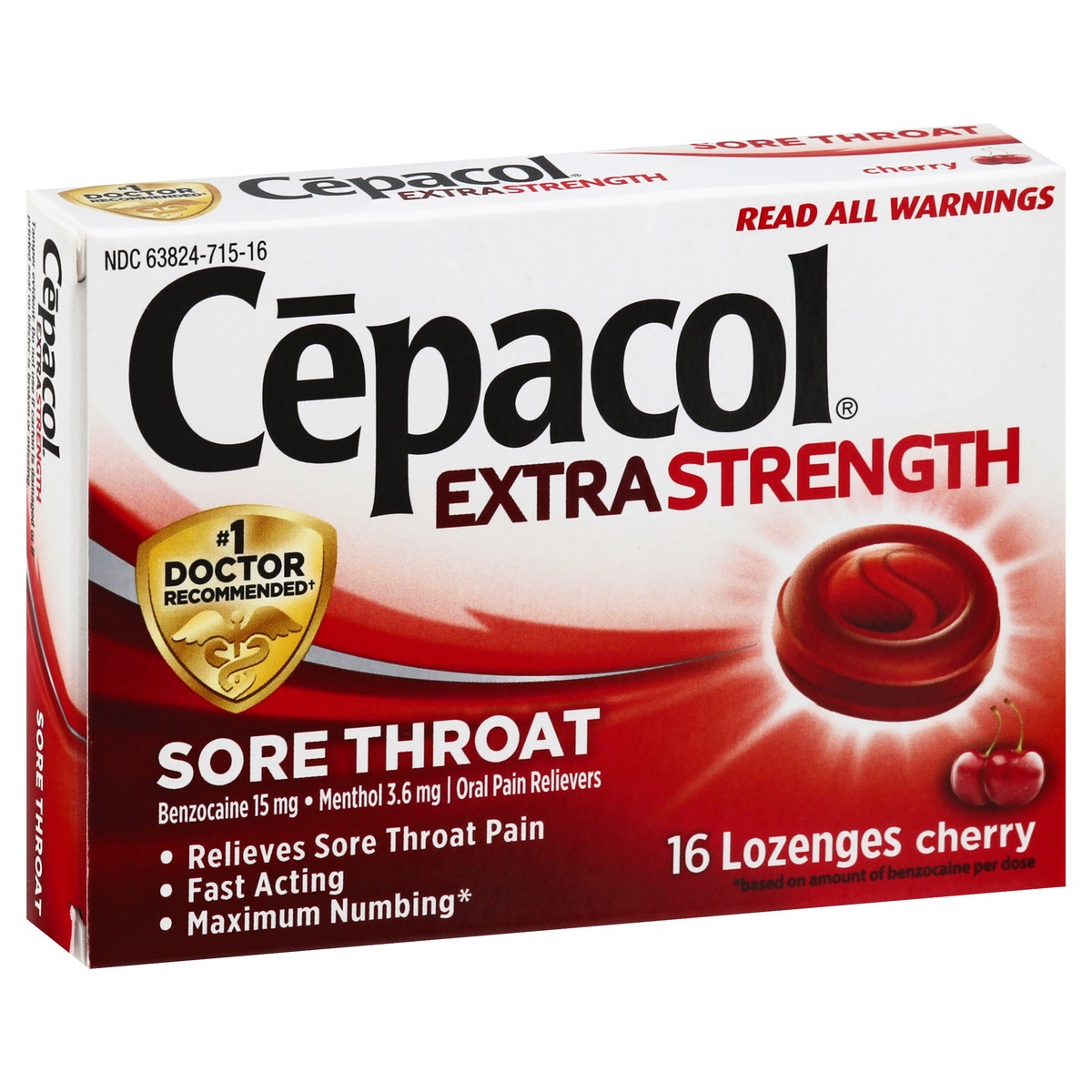 slide 6 of 9, Cepacol Maximum Strength Throat Drop Lozenges, Cherry, 16 Count, 1 ct