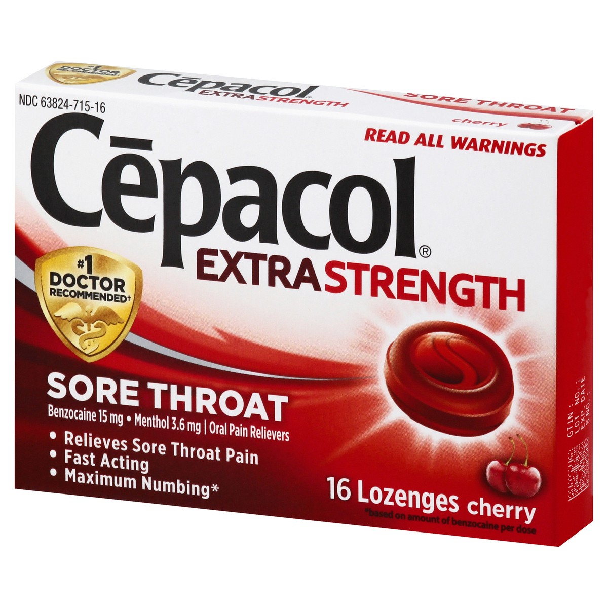 slide 9 of 9, Cepacol Maximum Strength Throat Drop Lozenges, Cherry, 16 Count, 1 ct