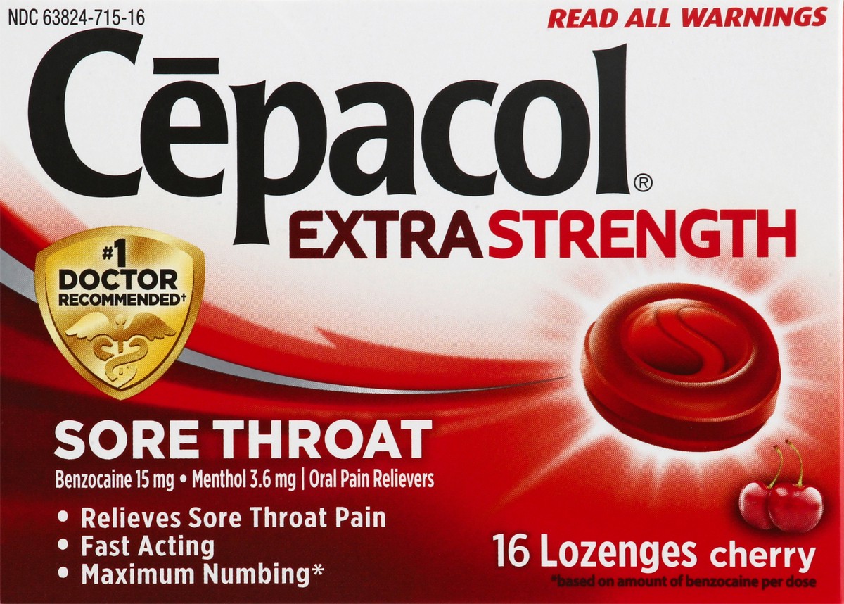 slide 3 of 9, Cepacol Maximum Strength Throat Drop Lozenges, Cherry, 16 Count, 1 ct