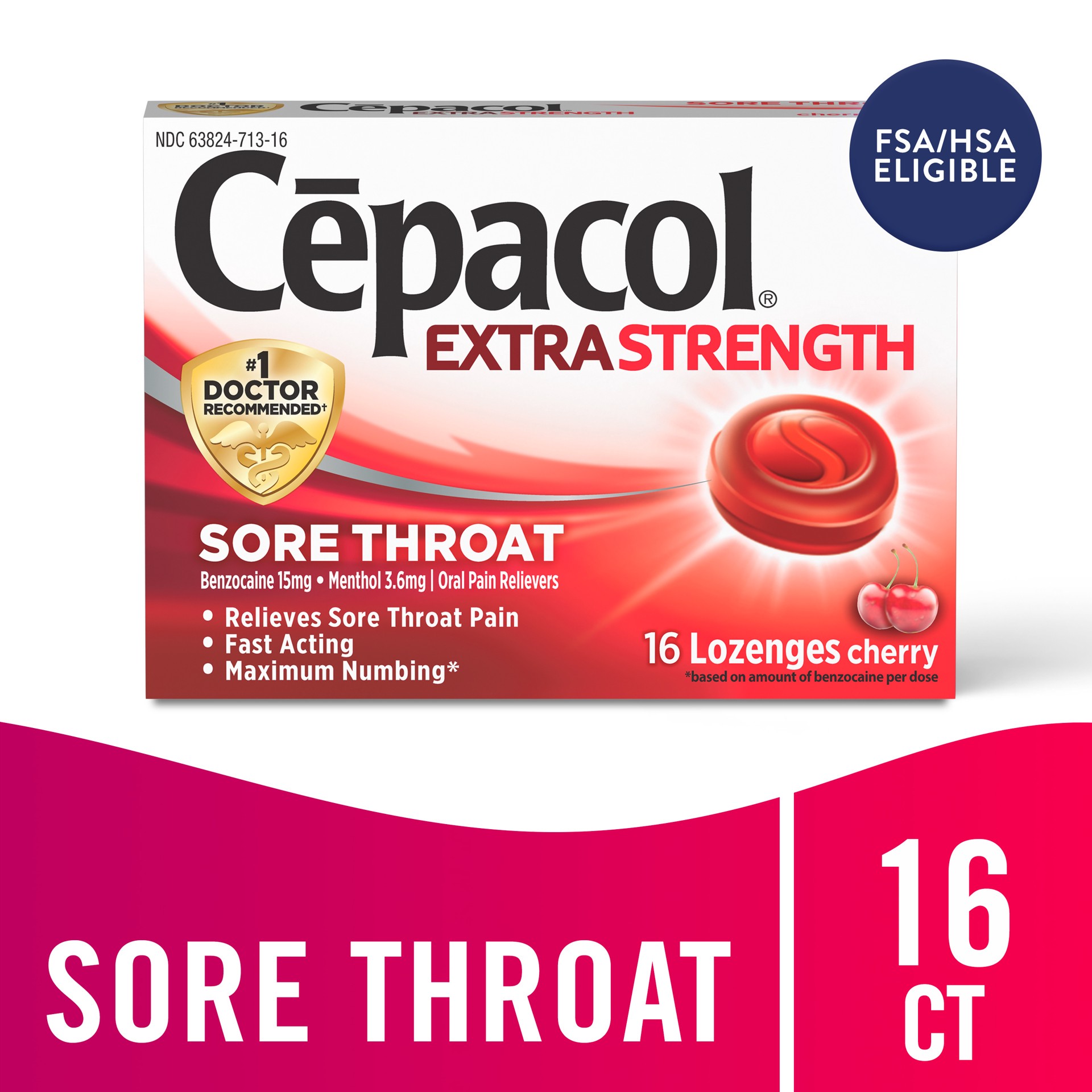 slide 1 of 9, Cepacol Maximum Strength Throat Drop Lozenges, Cherry, 16 Count, 1 ct