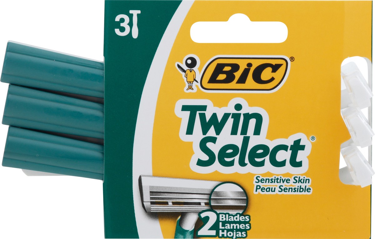 slide 8 of 11, BIC Twin Select Sensitive Skin Razors 3 ea, 3 ct