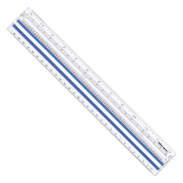 slide 1 of 1, Office Depot Brand Magnifying Ruler, 12'', Clear, 1 ct