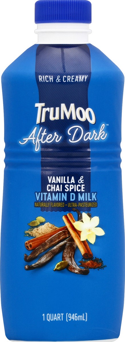 slide 5 of 6, TruMoo After Dark: Naturally Flavored Vanilla and Chai Spice Milk, 1 qt