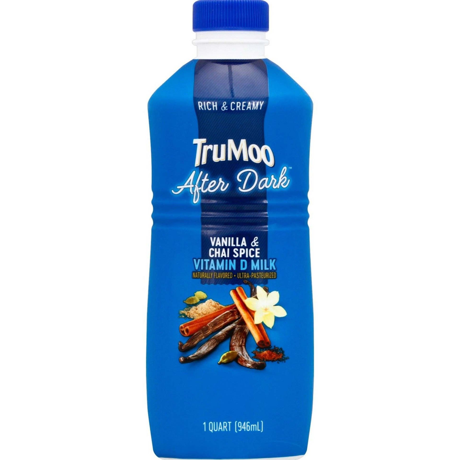 slide 1 of 6, TruMoo After Dark: Naturally Flavored Vanilla and Chai Spice Milk, 1 qt