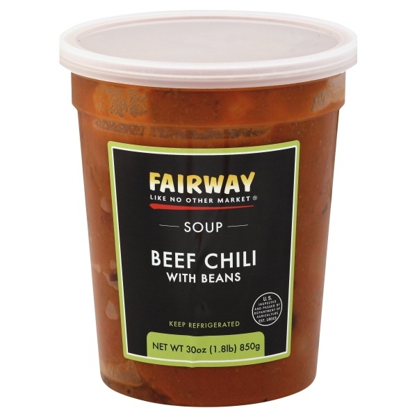 slide 1 of 1, Fairway Soup Chili Beef, 30 oz