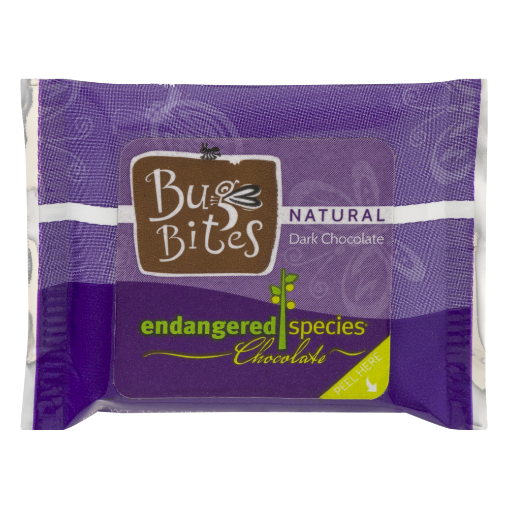 slide 1 of 1, Endangered Species dark chocolate bug bites, 0.35 oz