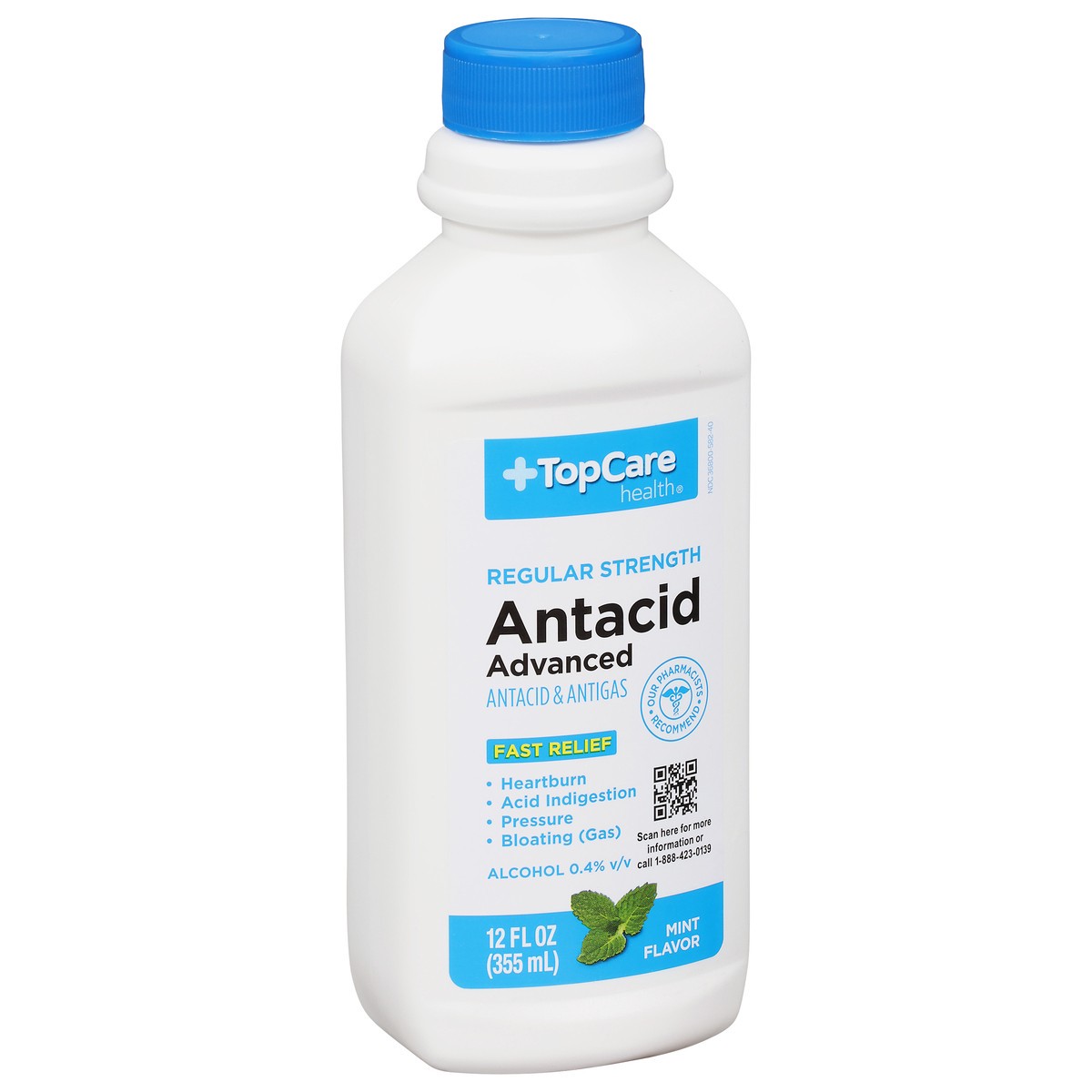 slide 2 of 9, TopCare Health Regular Strength Advanced Mint Flavor Antacid 12 fl oz, 12 fl oz