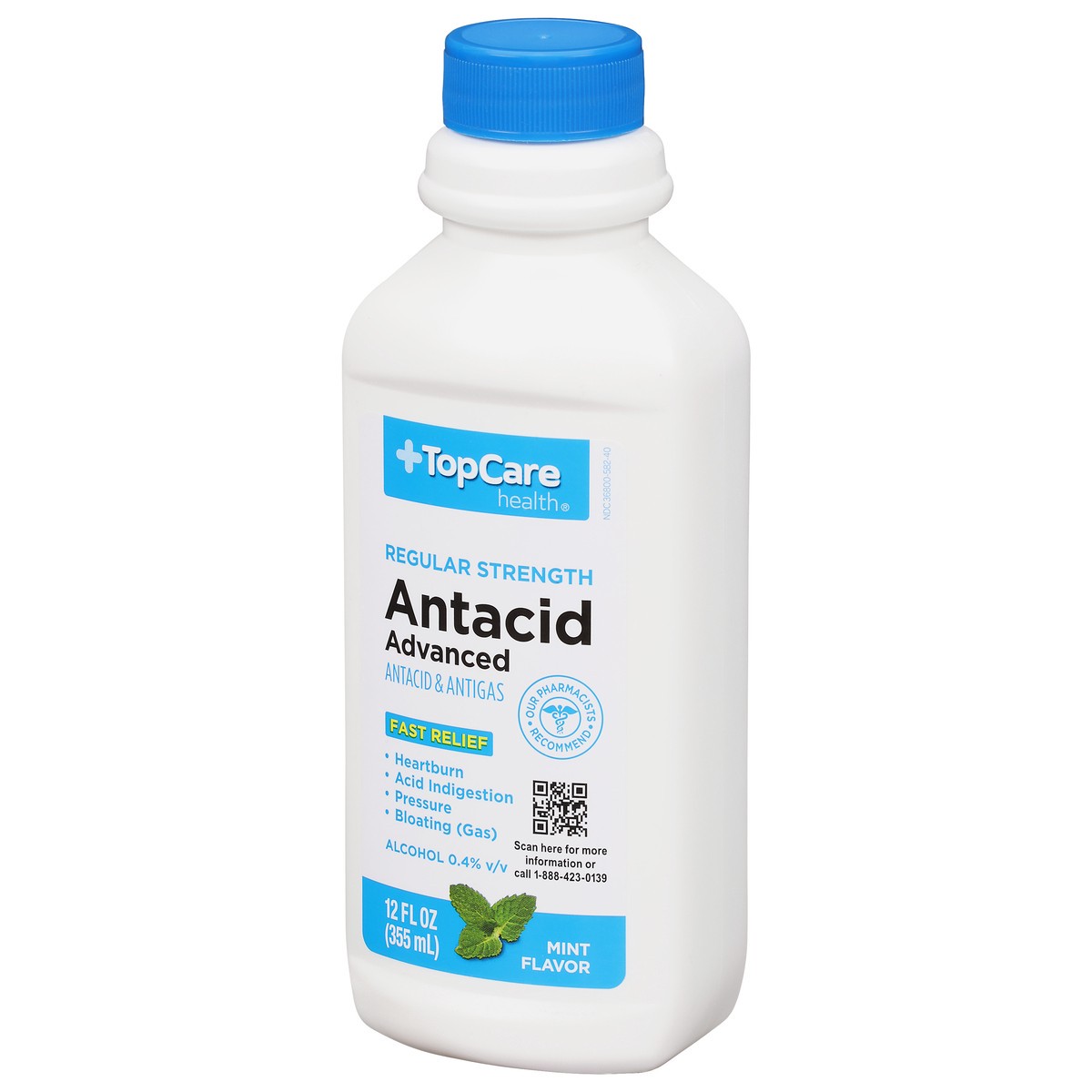 slide 3 of 9, TopCare Health Regular Strength Advanced Mint Flavor Antacid 12 fl oz, 12 fl oz