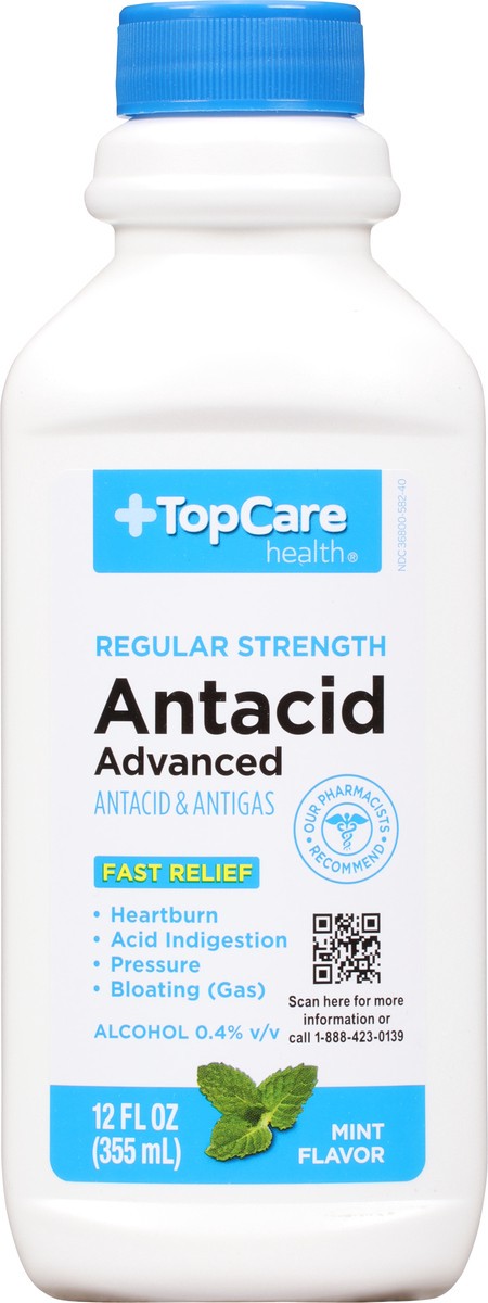 slide 6 of 9, TopCare Health Regular Strength Advanced Mint Flavor Antacid 12 fl oz, 12 fl oz