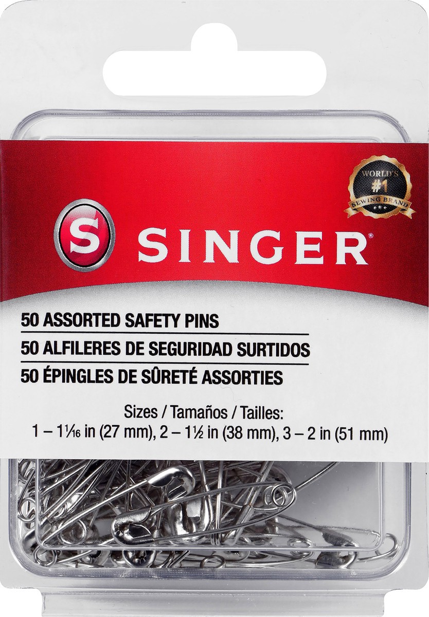 slide 2 of 2, Singer Assorted Safety Pins, 50 ct