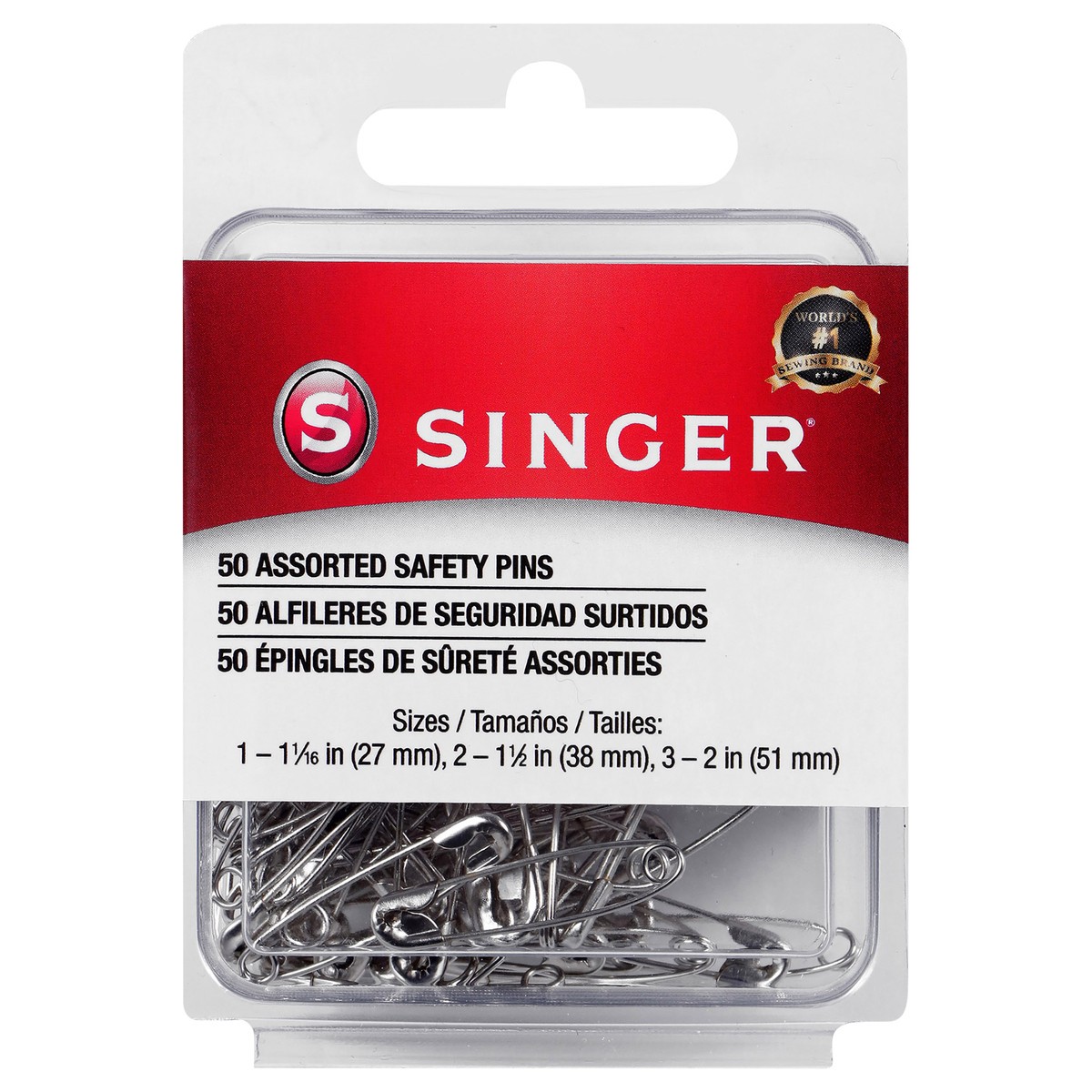 slide 1 of 2, Singer Assorted Safety Pins, 50 ct