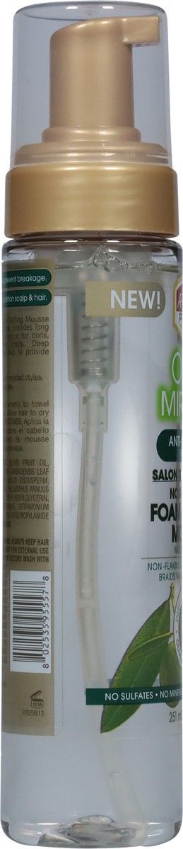 slide 4 of 9, African Pride Olive Miracle Anti-Breakage Non-Flaking Olive & Tea Tree Oils Foam Setting Mousse 8.5 fl oz, 8.5 fl oz