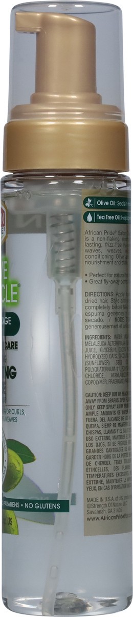 slide 3 of 9, African Pride Olive Miracle Anti-Breakage Non-Flaking Olive & Tea Tree Oils Foam Setting Mousse 8.5 fl oz, 8.5 fl oz