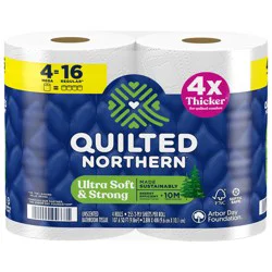 Quilted Northern Ultra Soft & Strong Toilet Paper, 4 Mega Rolls