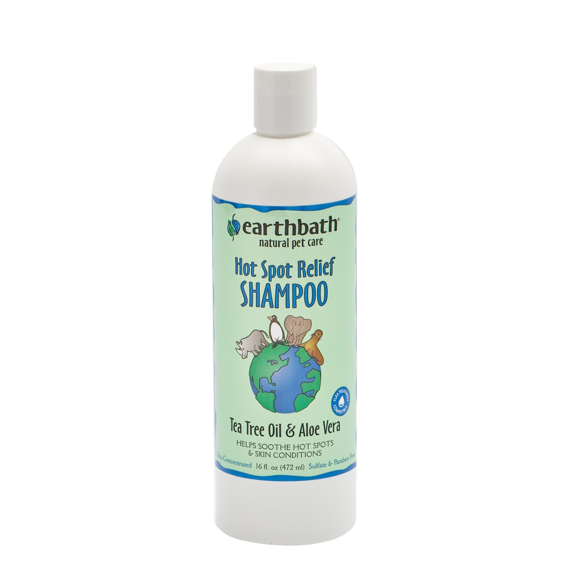 slide 1 of 1, earthbath Tea Tree Oil & Aloe Vera Hot Spot Relief Pet Shampoo, 16 fl oz