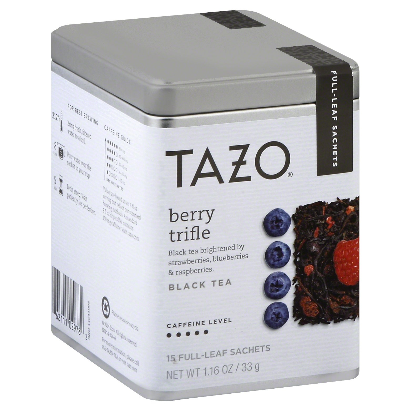 slide 1 of 1, Tazo Berry Trifle Black Tea Tin, 15 ct