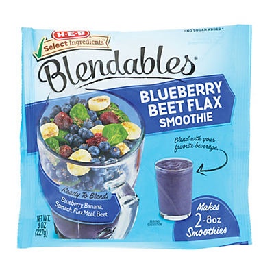 slide 1 of 1, H-E-B Select Ingredients Blendables Blueberry Beet Flax Smoothie, 8 oz