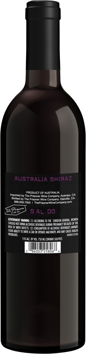 slide 3 of 4, Saldo Shiraz Red Wine by The Prisoner Wine Company, 750 mL Bottle, 750 ml