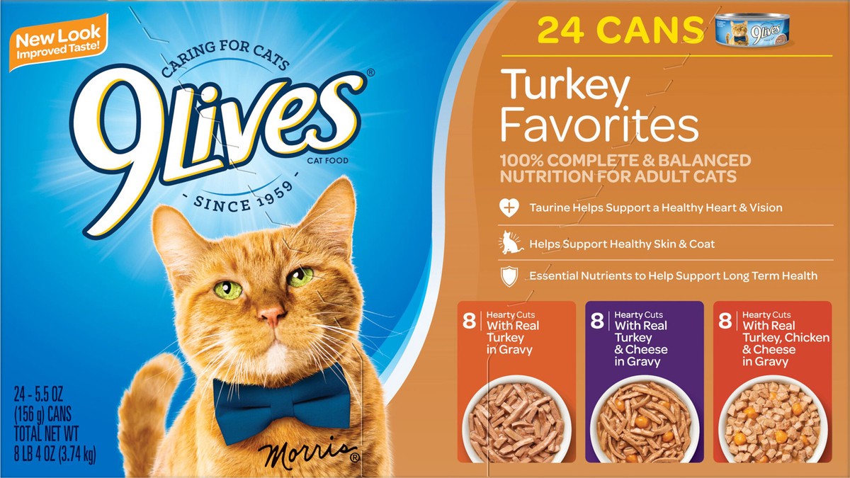 slide 7 of 8, 9Lives Turkey Favorites 24Ct, 24 ct