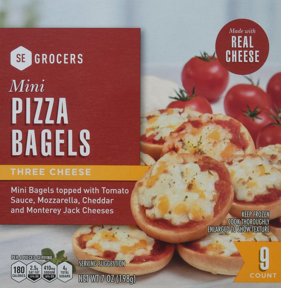 slide 1 of 4, SE Grocers Mini 3 Cheese Pizza Bagels 9 Count, 9 ct