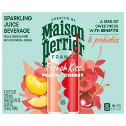 Maison Perrier French Kiss Sparkling Juice Beverage, Peach & Cherry Flavors with Real Fruit Juices, 6 pk