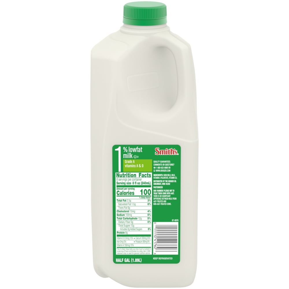 slide 1 of 1, Smith's 1% Lowfat Milk, 1/2 gal