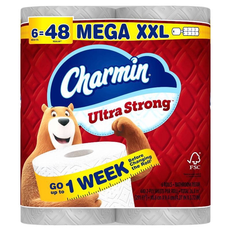 slide 4 of 15, Charmin Ultra Strong Bath Tissu 2Ply 6Mxxl, 6 ct