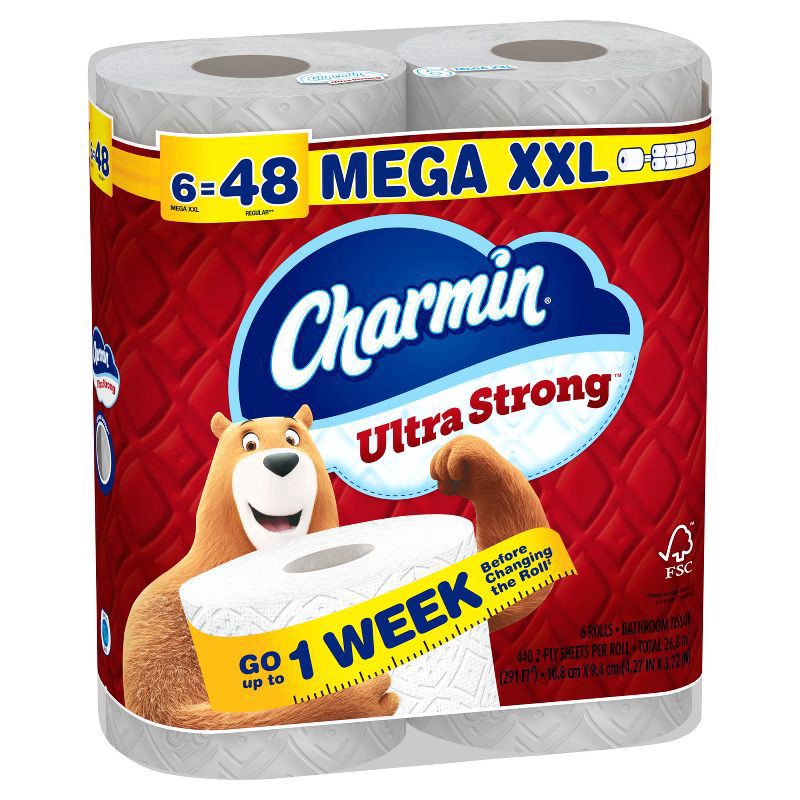 slide 15 of 15, Charmin Ultra Strong Bath Tissu 2Ply 6Mxxl, 6 ct