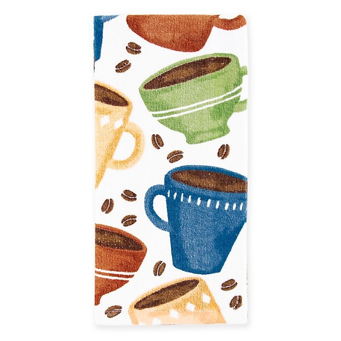 slide 1 of 1, KitchenSmart Colors Painterly Coffee Toss Kitchen Towel - Stem, 1 ct