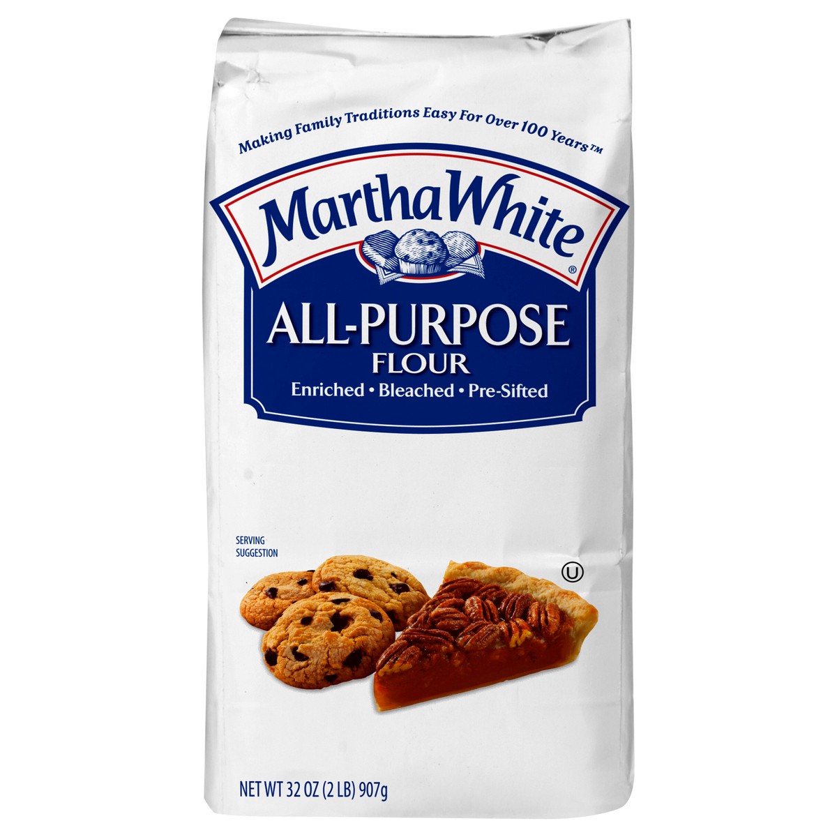 slide 1 of 6, Martha White All Purpose Flour, 2 lb Bag, 32 oz