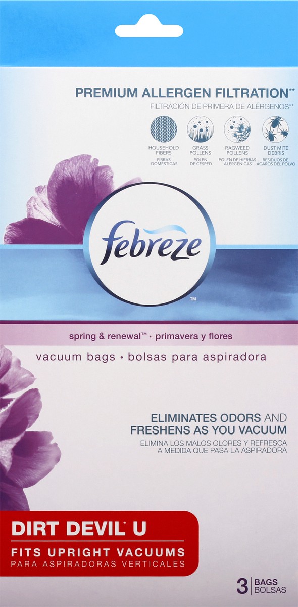 slide 1 of 9, Febreze Dirt Devil U Replacement Vacuum Bag, 3 ct